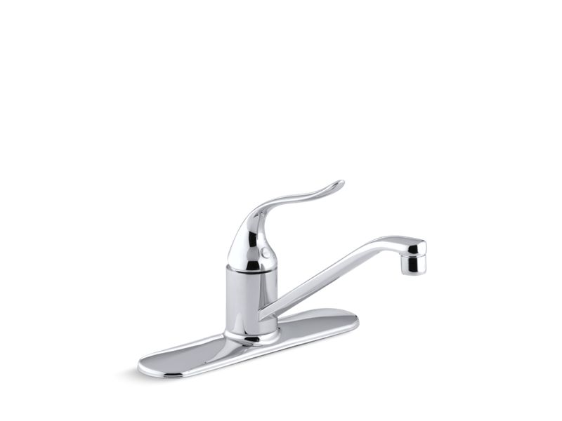 KOHLER K-P15171-F-CP Coralais single-handle kitchen sink faucet with escutcheon and 8 1/2" swing spout, project pack