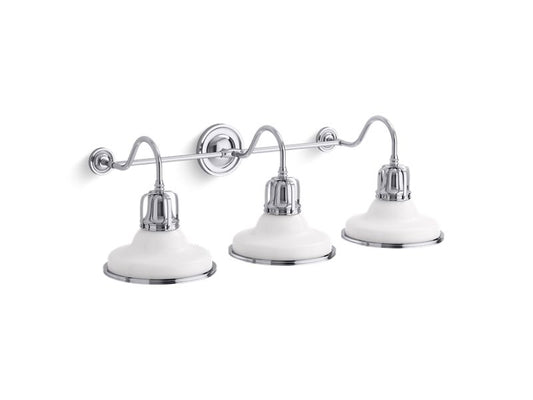 KOHLER K-32287-SC03-WCL White with Chrome Trim Hauksbee Three-light sconce