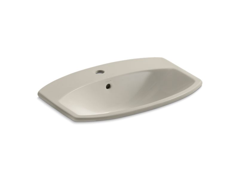 KOHLER K-2351-1-G9 Cimarron Drop-in bathroom sink with single faucet hole