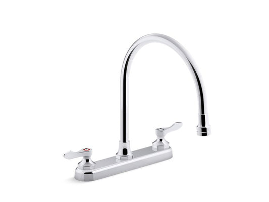 KOHLER K-810T70-4AHA-CP Polished Chrome Triton Bowe 1.5 gpm kitchen sink faucet with 9-5/16" gooseneck spout, aerated flow and lever handles
