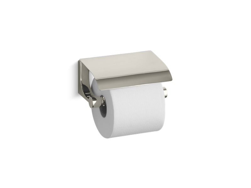 KOHLER K-11584-SN Vibrant Polished Nickel Loure Covered horizontal toilet paper holder