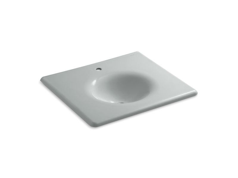 KOHLER K-3048-1-95 Ice Grey Iron/Impressions 25" Enameled cast iron vanity top with integrated round sink