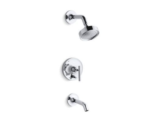 KOHLER K-T14420-4E-CP Purist Rite-Temp bath and shower trim with lever handle and 2.0 gpm showerhead