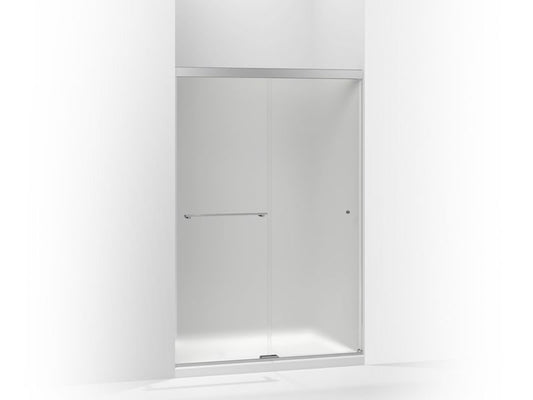 KOHLER K-707101-D3-SHP Bright Polished Silver Revel Sliding shower door, 70" H x 44-5/8 - 47-5/8" W, with 5/16" thick Frosted glass