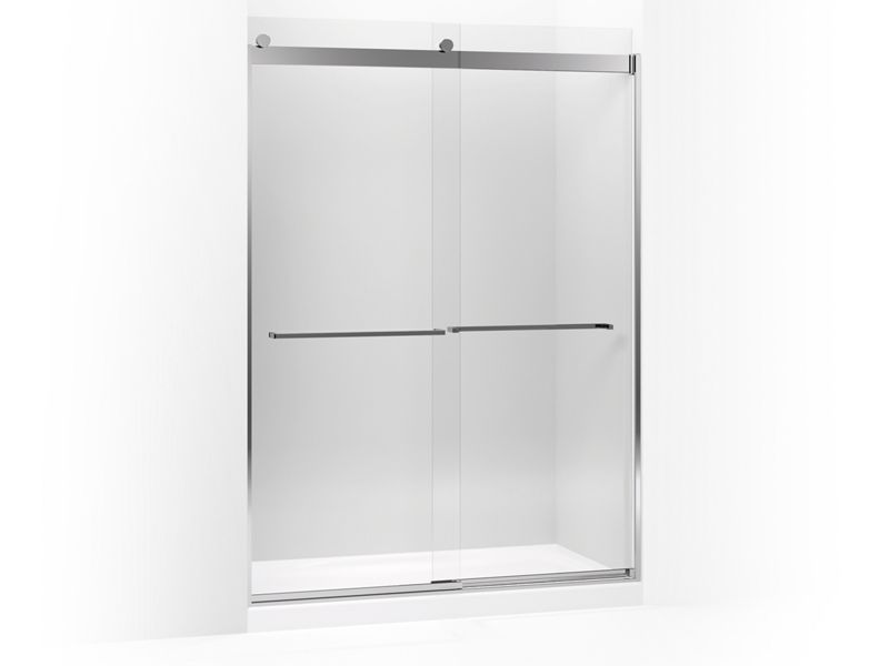 KOHLER K-706019-L-SHP Levity Sliding shower door, 82" H x 56-5/8 - 59-5/8" W, with 3/8" thick Crystal Clear glass