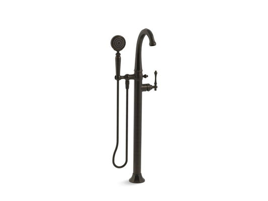 KOHLER K-T97332-4-2BZ Kelston Floor-Mount Bath Filler Trim With Handshower In Oil-Rubbed Bronze