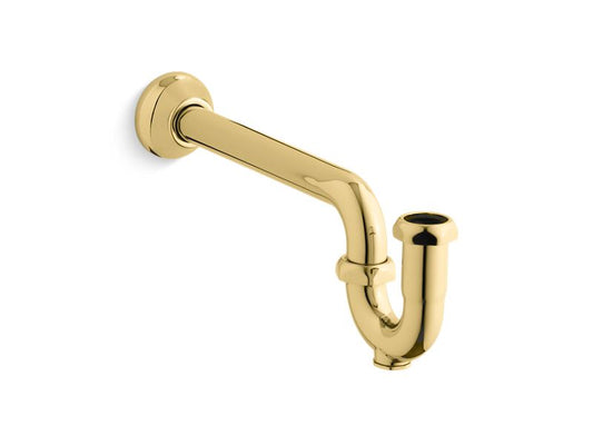 KOHLER K-9018-PB Vibrant Polished Brass Adjustable P-trap with long tubing outlet, 1-1/4" x 1-1/4"
