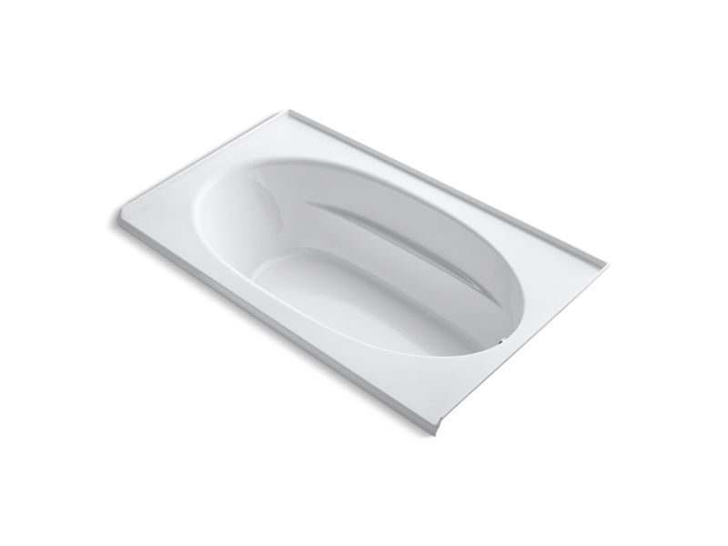 KOHLER K-1115-R-0 White Windward 72" x 42" alcove bath with integral flange and right-hand drain