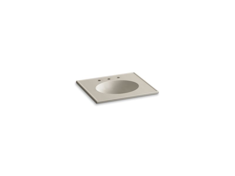 KOHLER K-2791-8-G85 Ceramic/Impressions 25" oval vanity-top bathroom sink with 8" widespread faucet holes