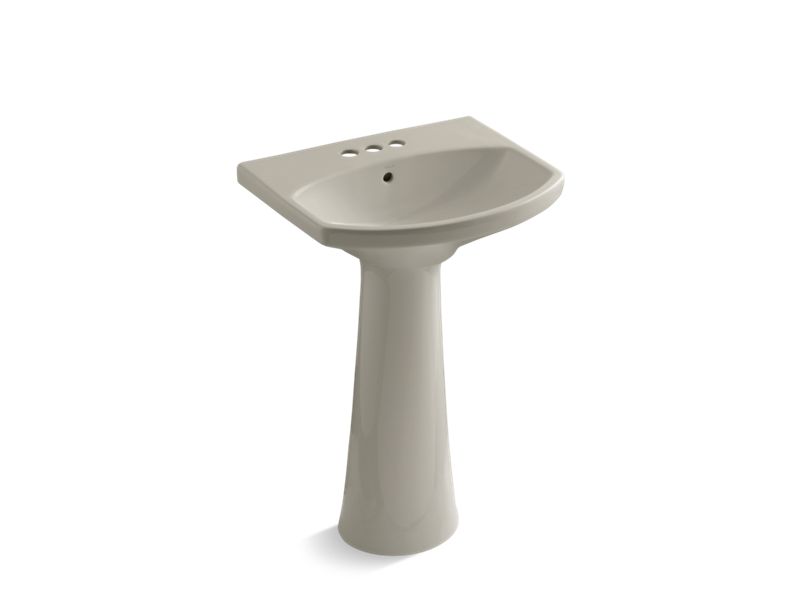 KOHLER K-2362-4-G9 Cimarron Pedestal bathroom sink with 4" centerset faucet holes