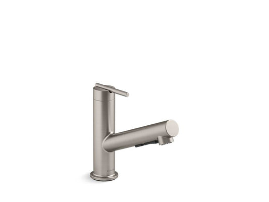 KOHLER K-22976-VS Vibrant Stainless Crue Pull-out kitchen sink faucet with three-function sprayhead