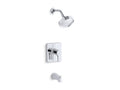 KOHLER K-TS10446-4-CP Singulier Rite-Temp bath and shower trim set with NPT spout, valve not included