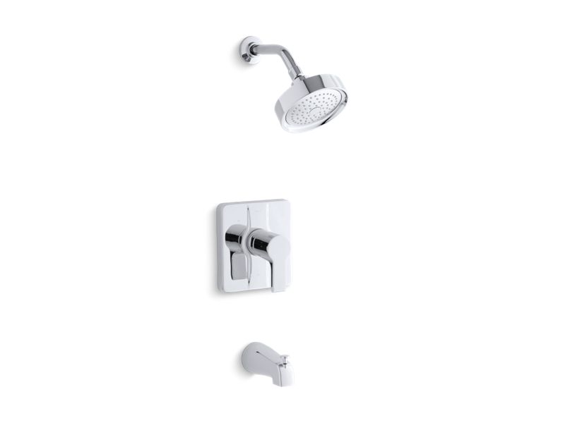KOHLER K-TS10446-4-CP Singulier Rite-Temp bath and shower trim set with NPT spout, valve not included