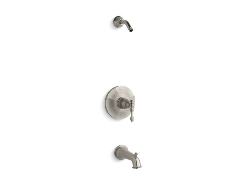 KOHLER K-TLS13492-4-BN Kelston Rite-Temp(R) bath and shower valve trim with lever handle and spout, less showerhead