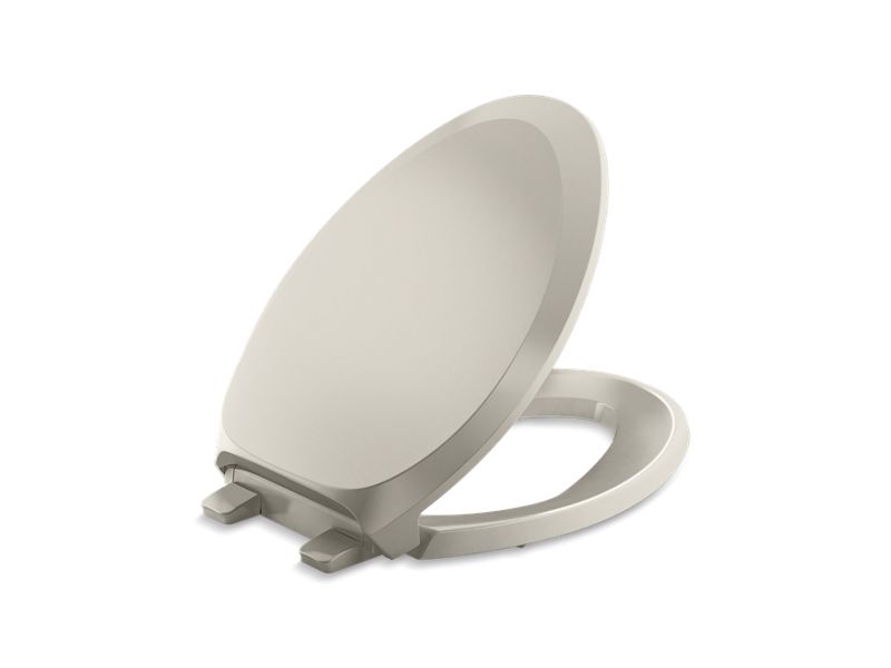 KOHLER K-4713-RL-G9 Sandbar French Curve ReadyLatch Quiet-Close elongated toilet seat