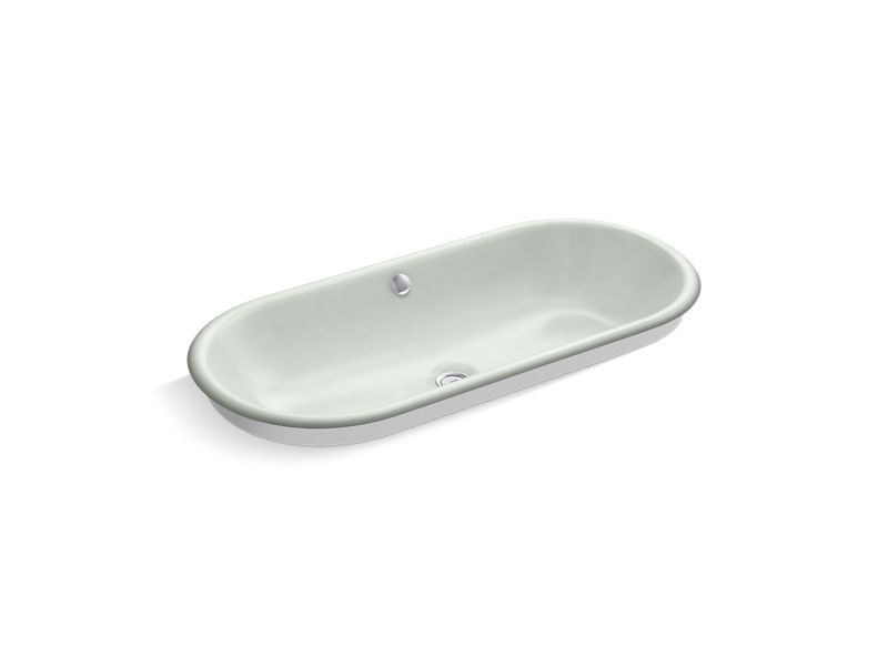 KOHLER K-20213-W-FF Sea Salt Iron Plains Capsule Drop-in/undermount vessel bathroom sink with White painted underside