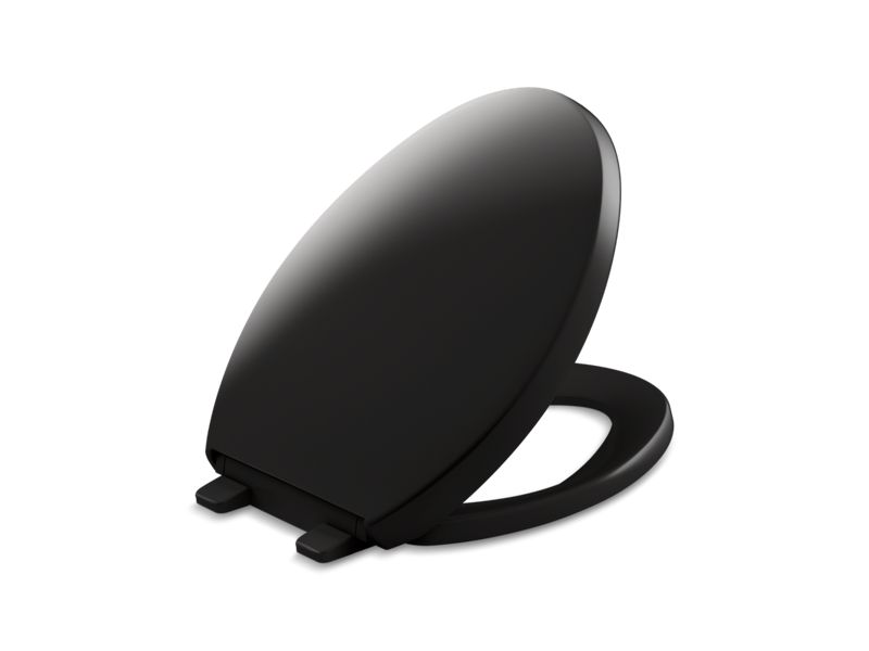KOHLER K-4008-7 Black Black Reveal Quiet-Close elongated toilet seat