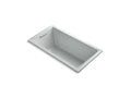 KOHLER K-1168-GHVB-95 Underscore 60" X 32" Drop-In Vibracoustic Bath With Heated Bubblemassage In Ice Grey