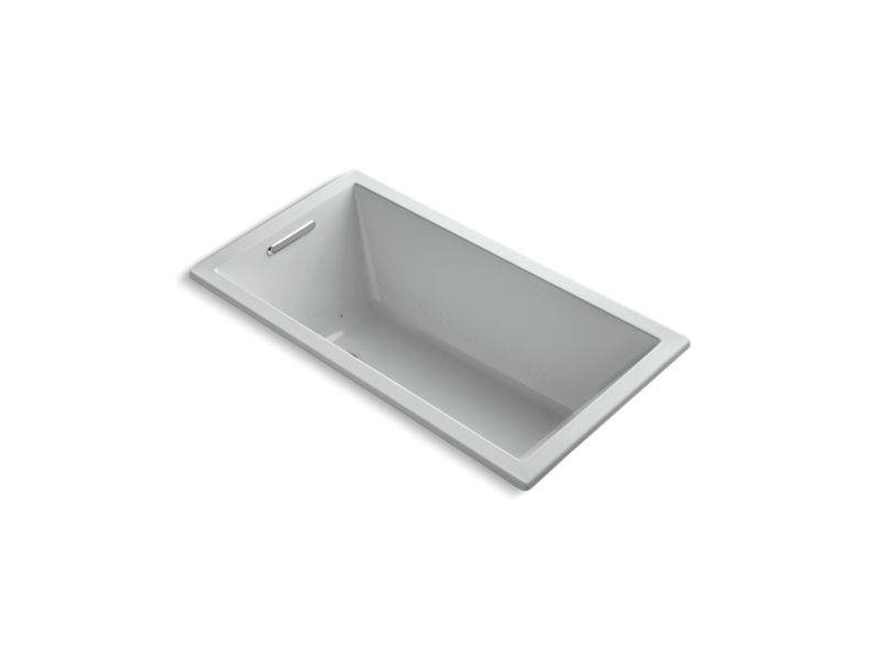 KOHLER K-1168-GHVB-95 Underscore 60" X 32" Drop-In Vibracoustic Bath With Heated Bubblemassage In Ice Grey