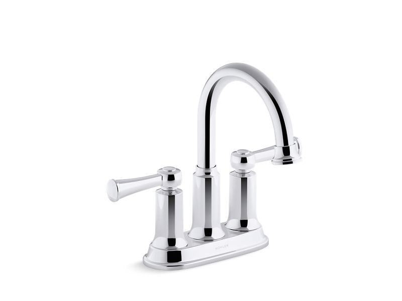 KOHLER K-R21546-4D-CP Aderlee Centerset bathroom sink faucet, 1.2 gpm In Polished Chrome