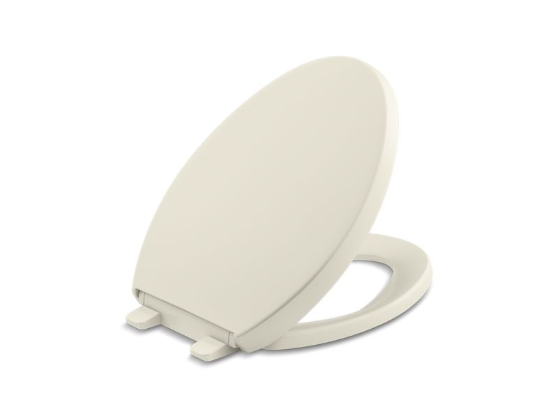 KOHLER K-4008-96 Biscuit Reveal Quiet-Close elongated toilet seat