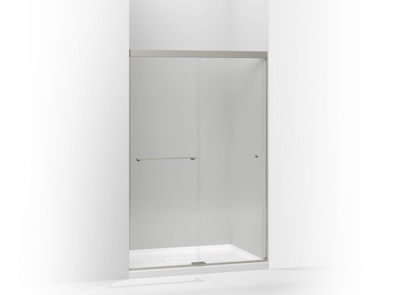 KOHLER K-707100-L-BNK Anodized Brushed Nickel Revel Sliding shower door, 70" H x 44-5/8 - 47-5/8" W, with 1/4" thick Crystal Clear glass