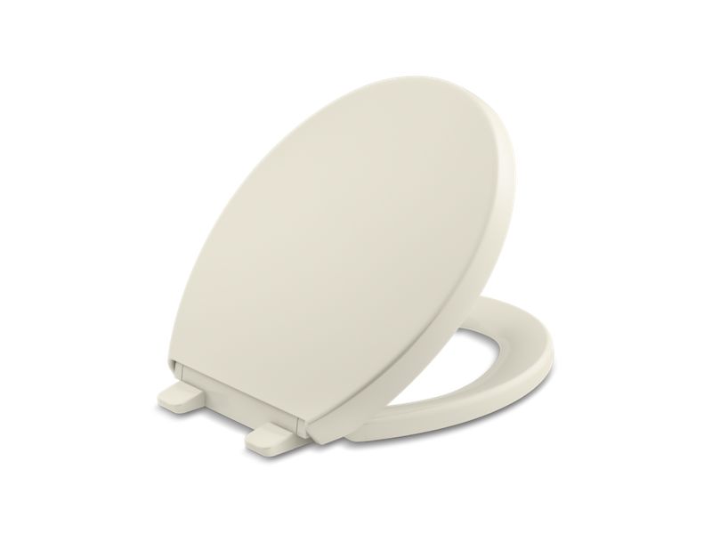 KOHLER K-4009-96 Biscuit Reveal Quiet-Close round-front toilet seat