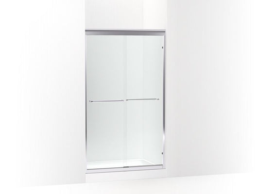 KOHLER K-702213-6L-SHP Bright Polished Silver Fluence 40" - 43" W x 70-1/32" H sliding shower door with 1/4" thick Crystal Clear glass