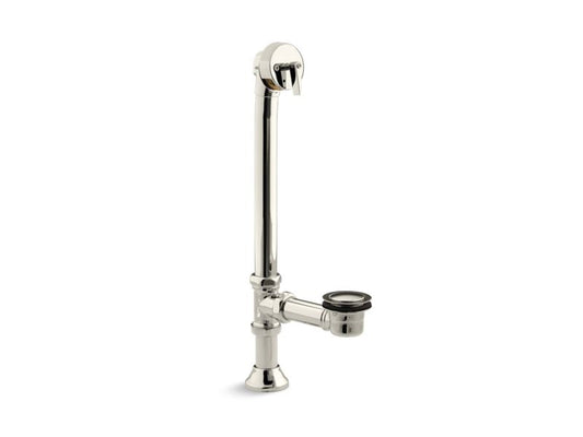 KOHLER K-7178-SN Vibrant Polished Nickel Iron Works Decorative 1-1/2" adjustable pop-up bath drain for 5' whirlpool with tailpiece