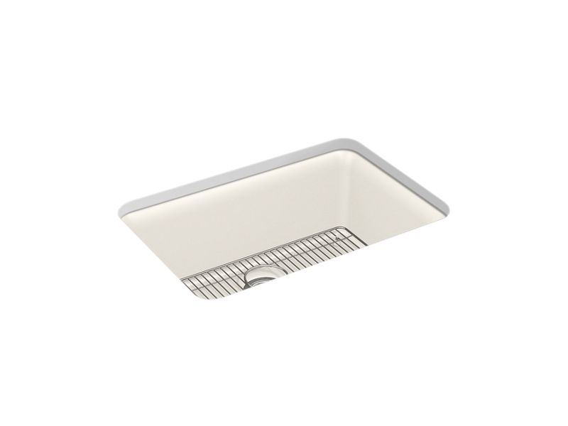 KOHLER K-28000-CM5 Cairn 27-1/2" x 18-5/16" x 9-1/2" Neoroc undermount single-bowl kitchen sink with rack