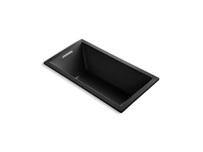 KOHLER K-1168-GHVB-7 Underscore 60" X 32" Drop-In Vibracoustic Bath With Heated Bubblemassage In Black Black