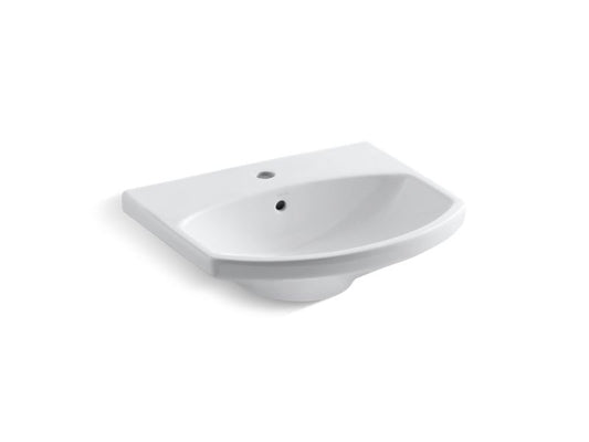 KOHLER K-2363-1-0 White Cimarron Bathroom sink with single-hole faucet hole