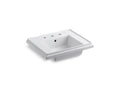 KOHLER K-R2757-8-0 Tresham 24" square pedestal bathroom sink basin In White