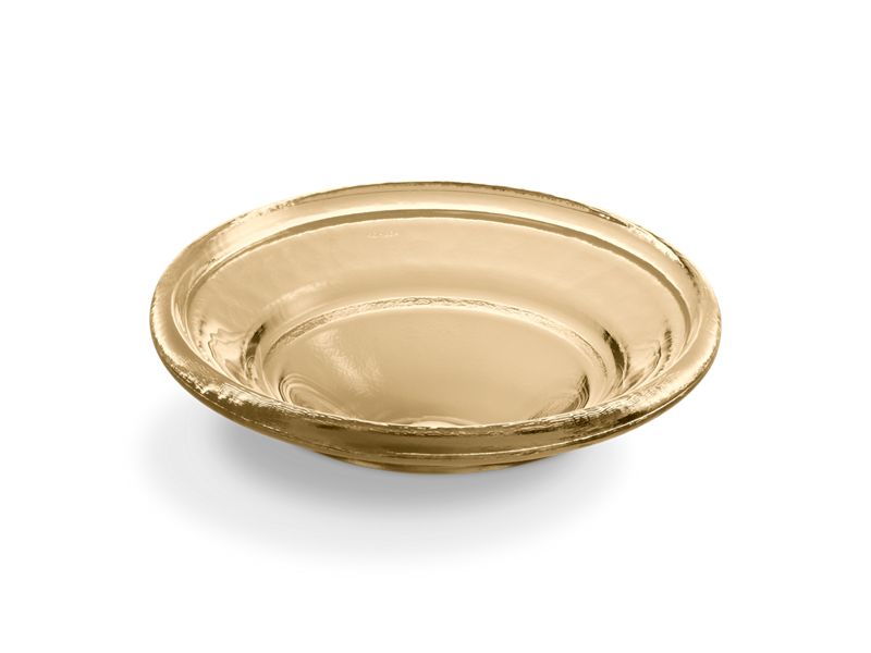 KOHLER K-2276-TG7 Spun Glass 17-1/2" Round Drop-In Vessel Bathroom Sink, No Overflow In Translucent Sandalwood