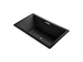 KOHLER K-1174-GHVB-7 Underscore 72" X 42" Drop-In Vibracoustic Bath With Heated Bubblemassage In Black Black