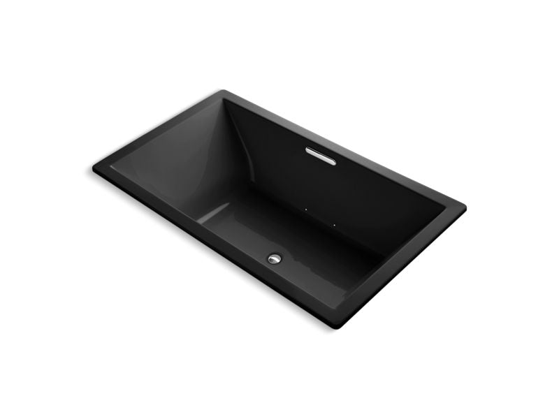 KOHLER K-1174-GHVB-7 Underscore 72" X 42" Drop-In Vibracoustic Bath With Heated Bubblemassage In Black Black