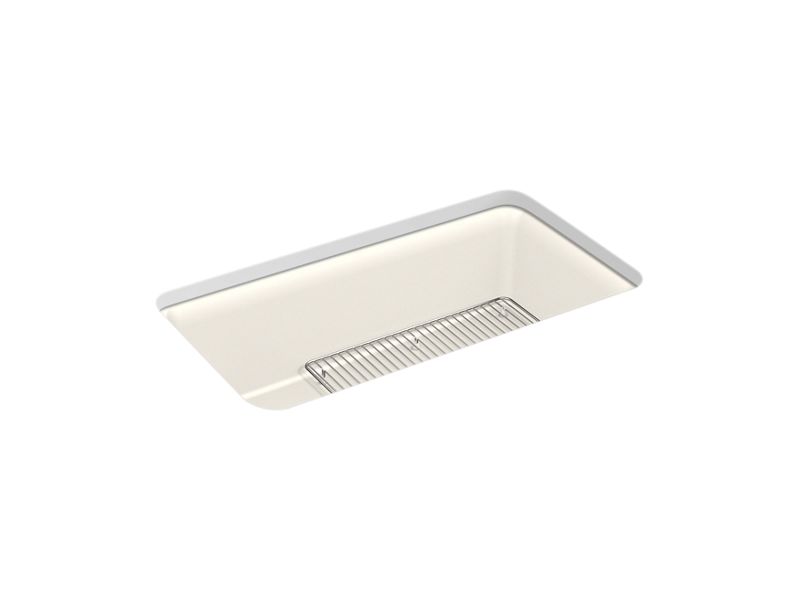 KOHLER K-8206-CM5 Cairn 33-1/2" x 18-5/16" x 10-1/8" Neoroc undermount single-bowl kitchen sink with rack