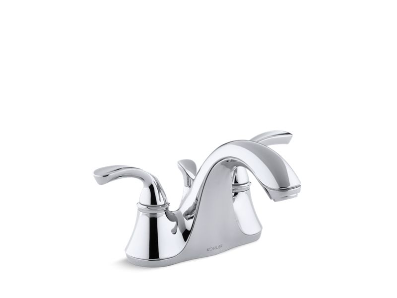 KOHLER K-10270-4-CP Polished Chrome Forte Centerset bathroom sink faucet with sculpted lever handles