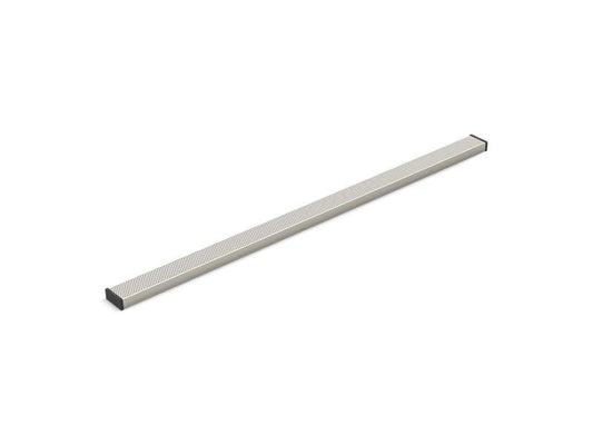 KOHLER K-80660-BNK Crystal Clear glass with Anodized Brushed Nickel frame 2-1/2" x 48" linear drain grate with perforated pattern