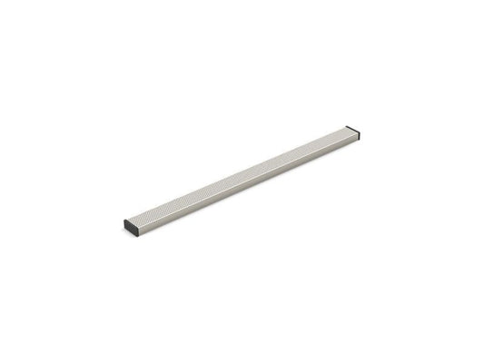 KOHLER K-80659-BNK Crystal Clear glass with Anodized Brushed Nickel frame 2-1/2" x 36" linear drain grate with perforated pattern