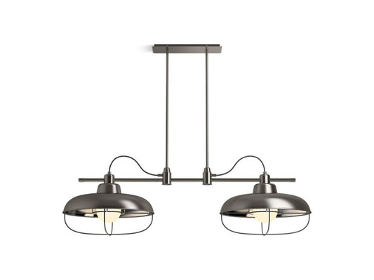 KOHLER K-23661-CH02-VNL Modern Farm Two-light linear chandelier