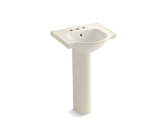 KOHLER K-5265-4-96 Veer 21" pedestal bathroom sink with 4" centerset faucet holes