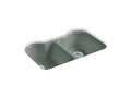 KOHLER K-5818-5U-FT Hartland 33" x 22" x 9-5/8" Undermount double-equal kitchen sink with 5 faucet holes