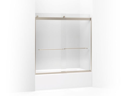 KOHLER K-706005-L-ABV Levity Sliding bath door, 59-3/4" H x 54 - 57" W, with 1/4" thick Crystal Clear glass