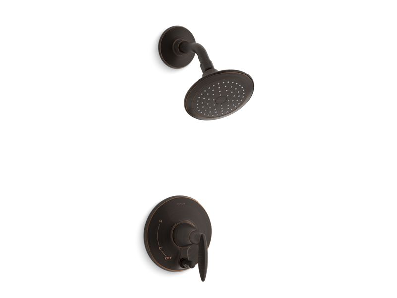 KOHLER K-T45108-4-2BZ Alteo Rite-Temp Shower Trim Kit With Push-Button Diverter And Lever Handle, 2.5 Gpm In Oil-Rubbed Bronze