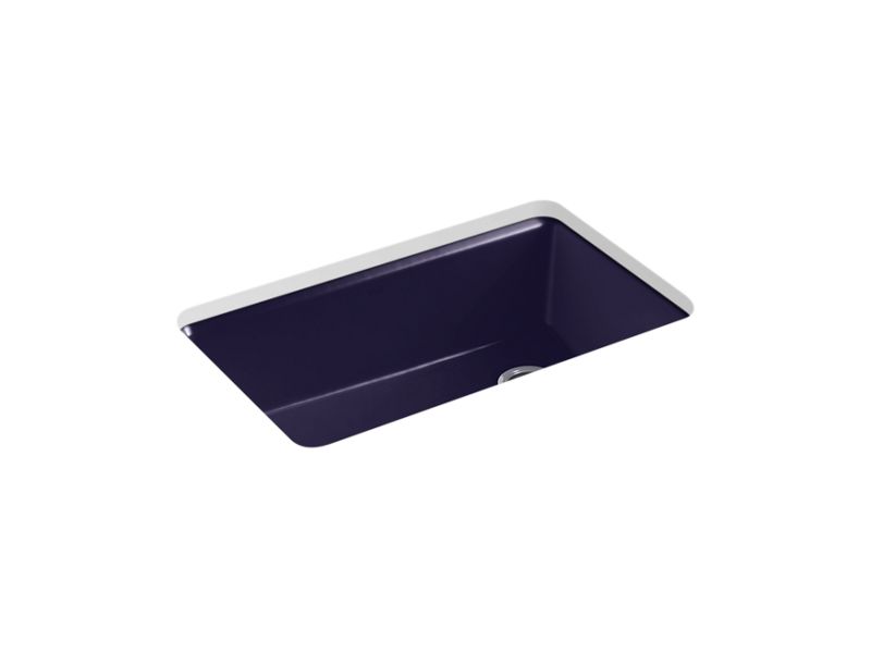 KOHLER K-5871-5UA3-DGB Riverby 33" Undermount Single-Bowl Workstation Kitchen Sink In Indigo Blue