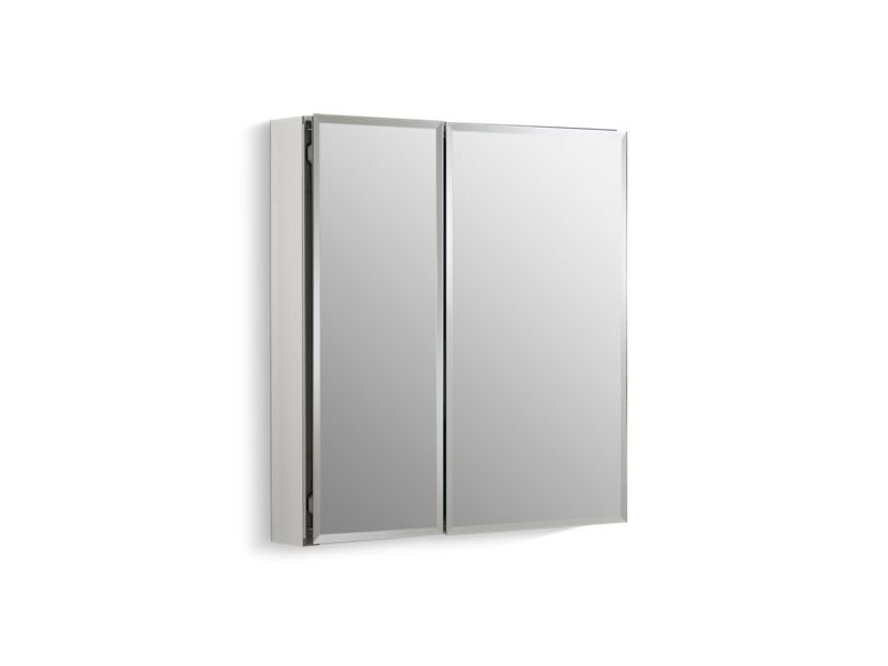 KOHLER K-CB-CLC2526FS Not Applicable 25" W x 26" H aluminum two-door medicine cabinet with mirrored doors, beveled edges