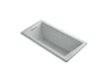 KOHLER K-1822-GHVB-95 Underscore 66" X 32" Drop-In Vibracoustic Bath With Heated Bubblemassage In Ice Grey