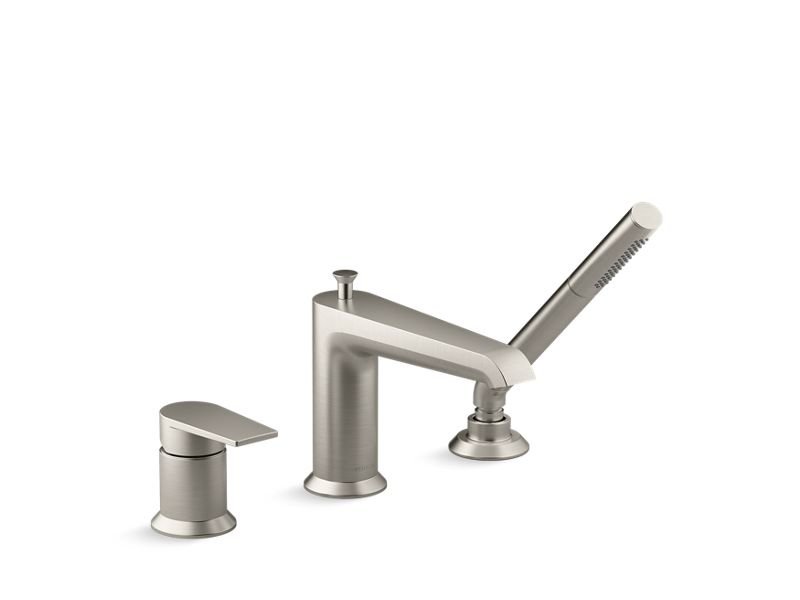 KOHLER K-97070-4-BN Vibrant Brushed Nickel Hint Deck-mount bath faucet with handshower