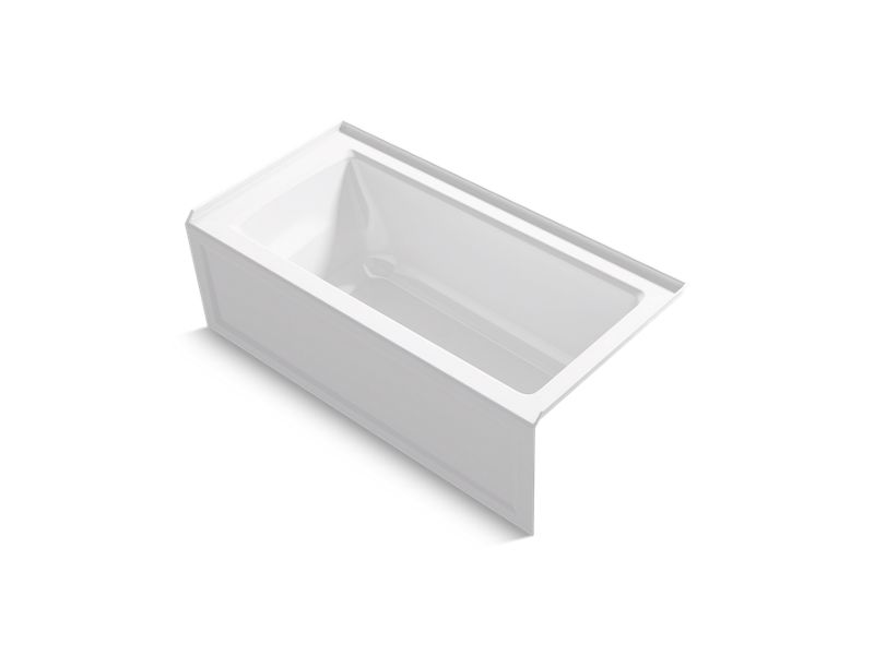 KOHLER K-1946-ZW-0 Archer 60" x 30" alcove bath with integral apron and right drain